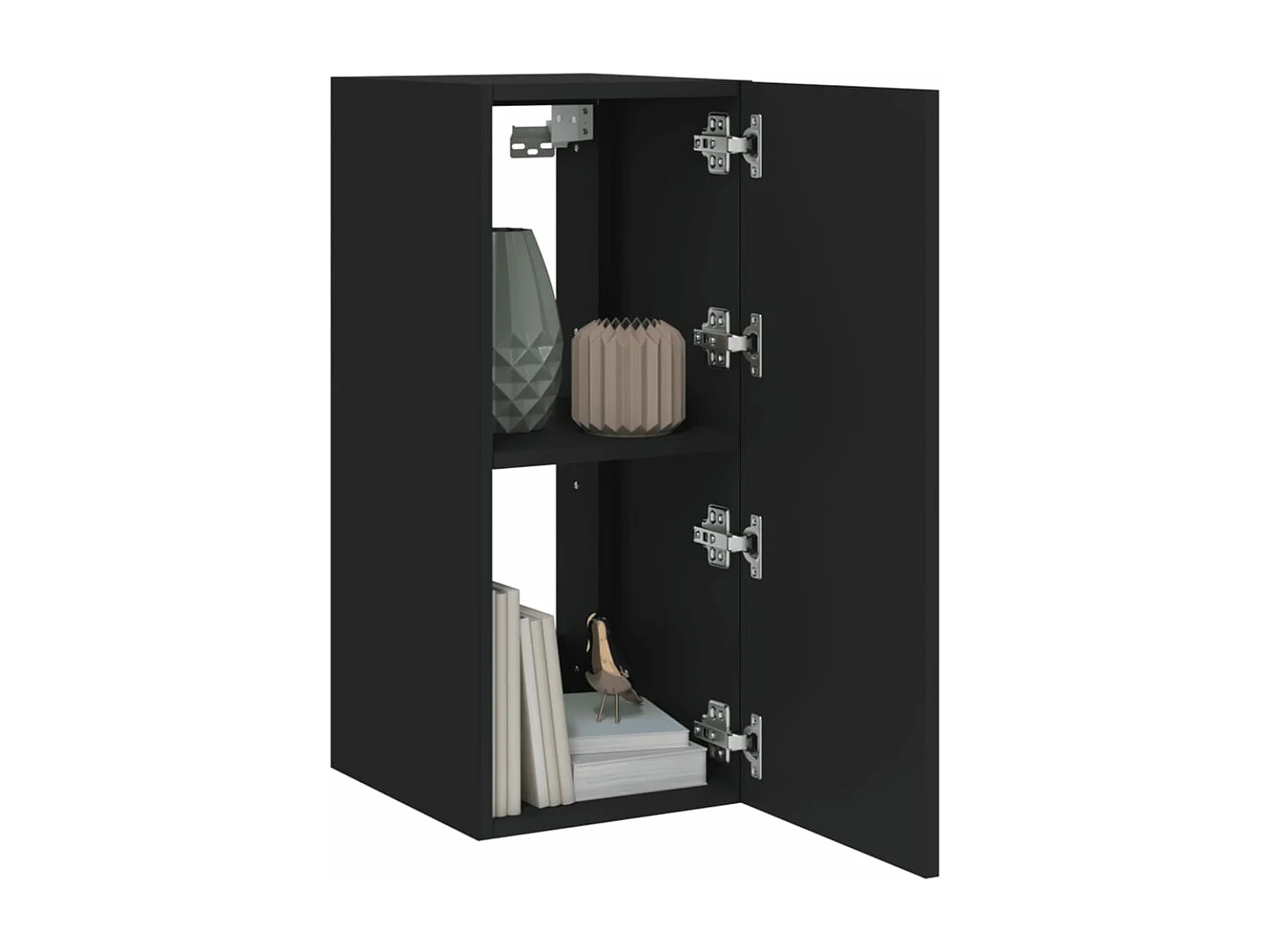 Meubles TV muraux avec lumières LED 2 pcs noir 30,5x35x70 cm