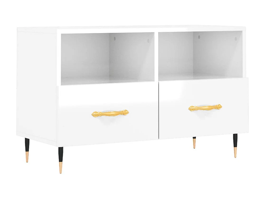 Móvel de TV 80x36x50 cm derivados de madeira branco brilhante