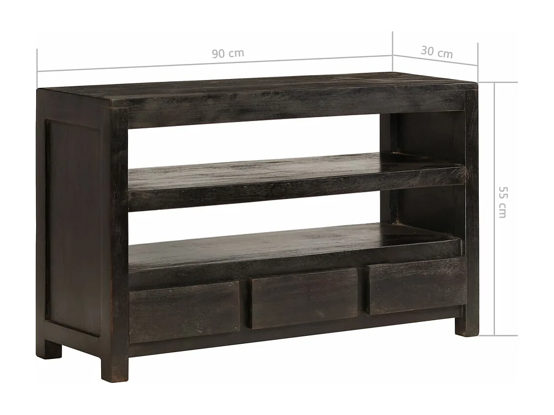 Meuble TV Bois d'acacia solide 90 x 30 x 55 cm Marron foncé