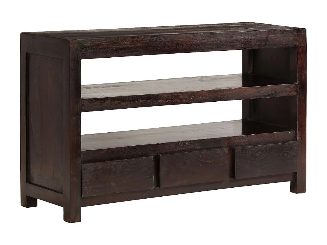 Meuble TV Bois d'acacia solide 90 x 30 x 55 cm Marron foncé