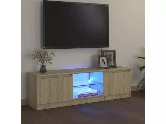 Kauf Unique TV-Schrank mit LED-Leuchten Sonoma-Eiche 120x30x35,5 cm