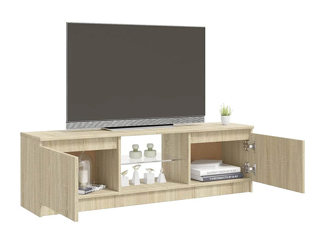 Meuble TV avec lumières LED chêne sonoma 120x30x36 cm