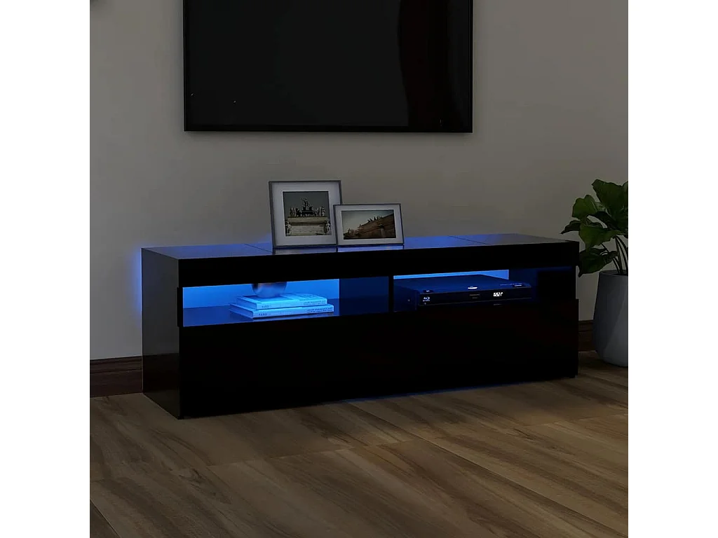 Tv-meubel met LED-verlichting 120x35x40 cm zwart