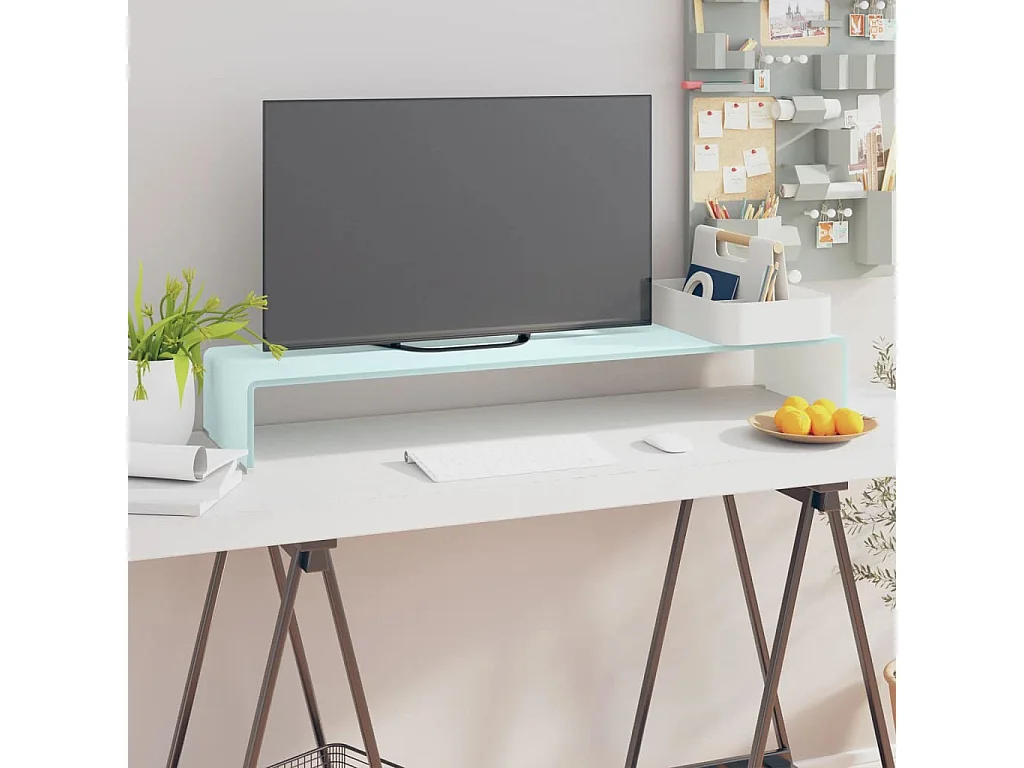 Suporte de TV/monitores em vidro 100x30x13 cm verde