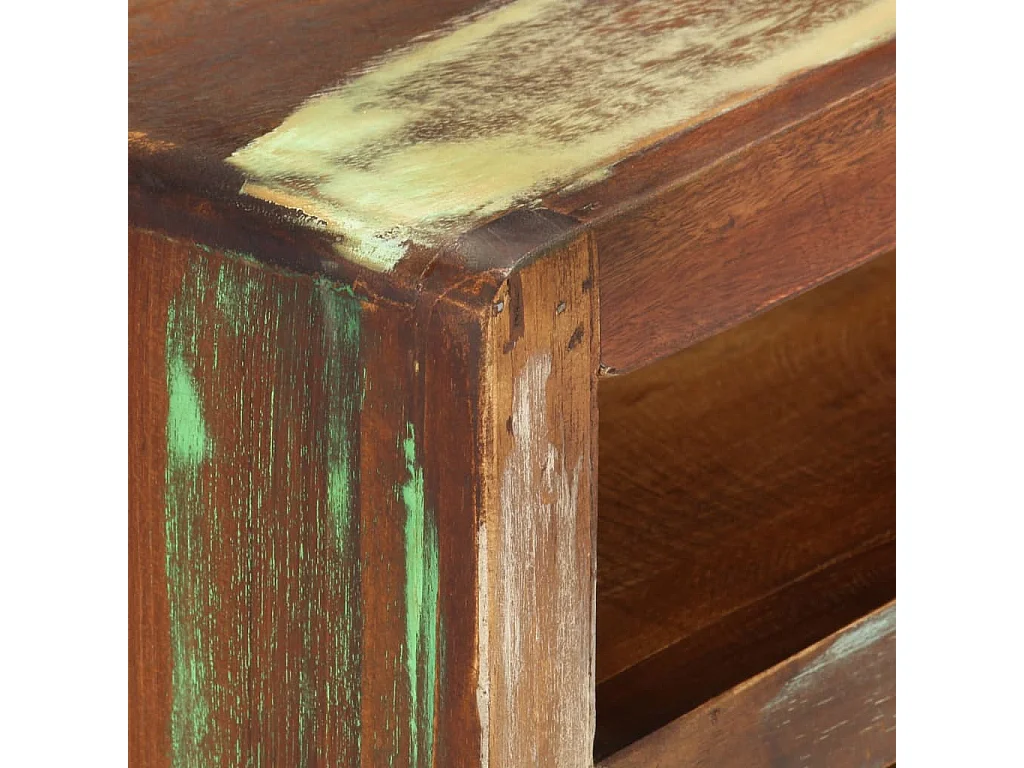 Mueble de TV madera maciza reciclada multicolor 110x30x40 cm