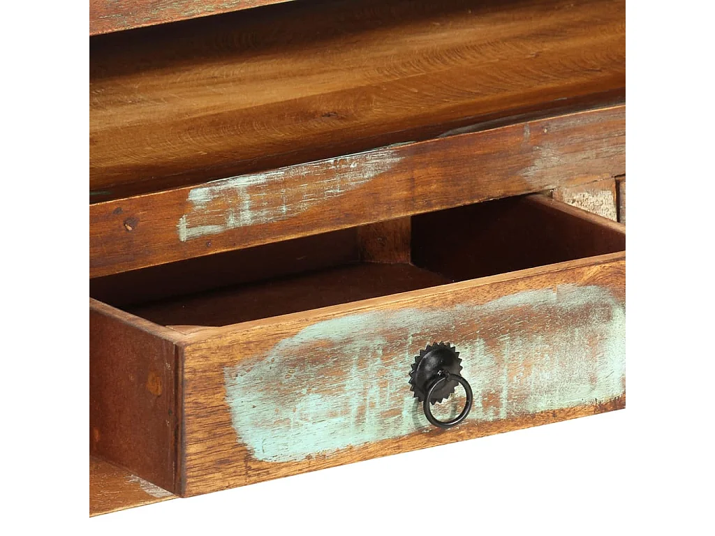 Mueble de TV madera maciza reciclada multicolor 110x30x40 cm