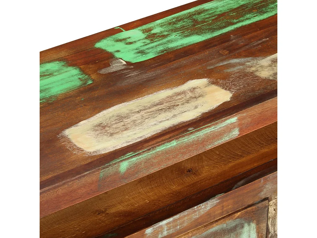 Mueble de TV madera maciza reciclada multicolor 110x30x40 cm