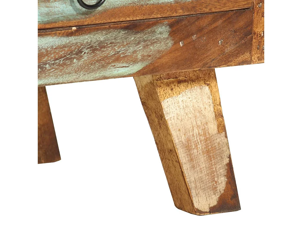 Mueble de TV madera maciza reciclada multicolor 110x30x40 cm