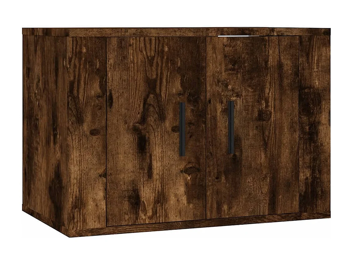 Set Mobili Porta TV 3 pz Rovere Fumo in Legno Multistrato