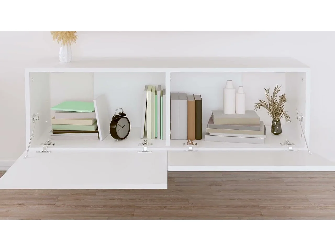 Meuble TV Blanc 100x30x30 cm Bois d’ingénierie