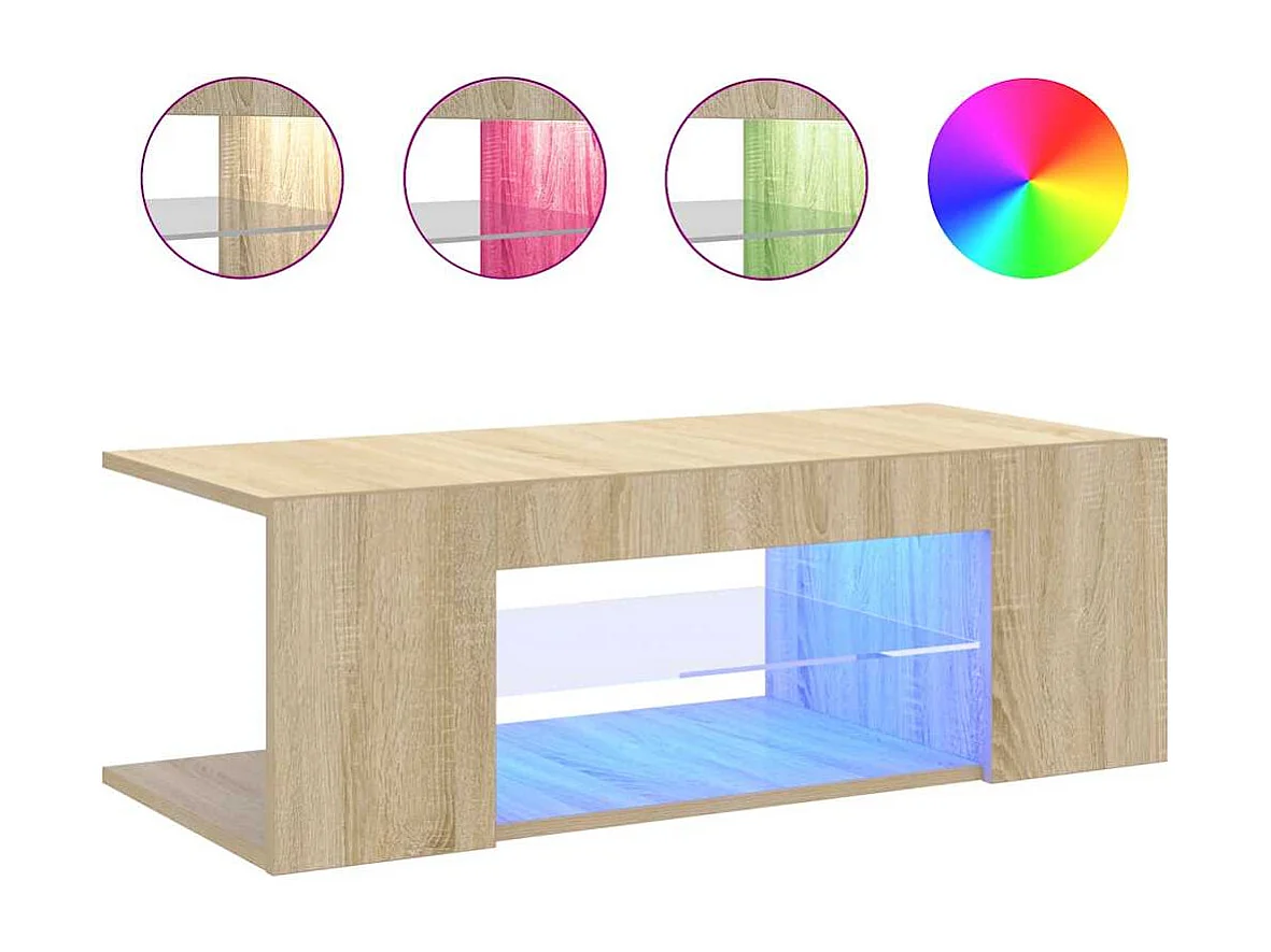 TV-Schrank mit LED-Leuchten Sonoma-Eiche 90x39x30cm