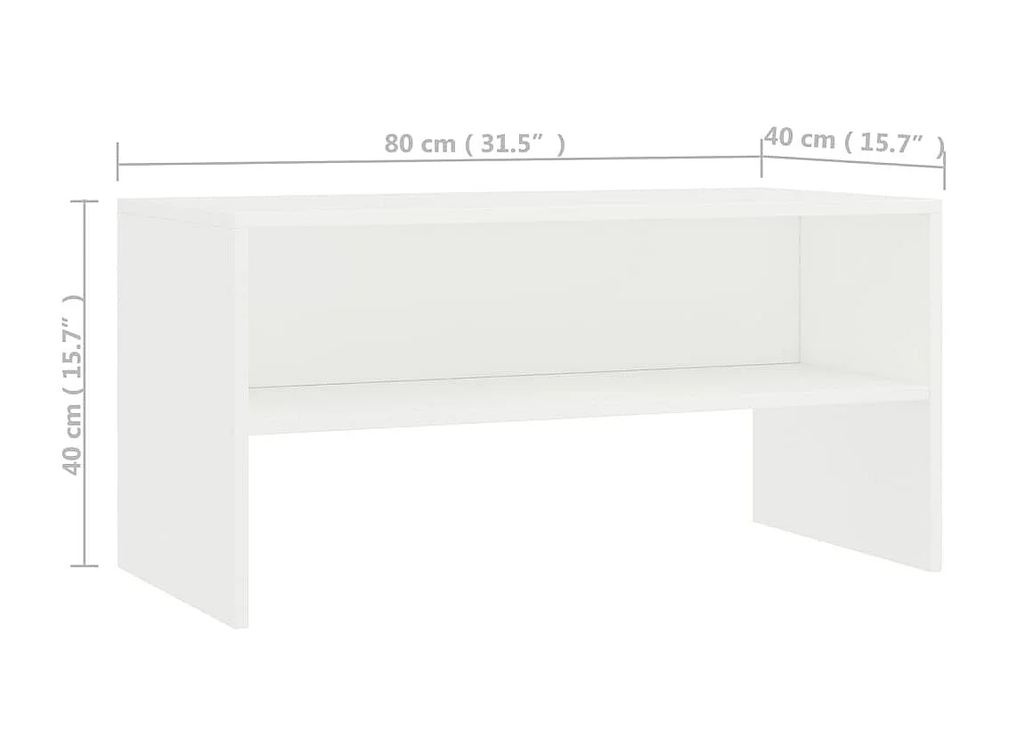 Tv-meubel 80x40x40 cm bewerkt hout wit