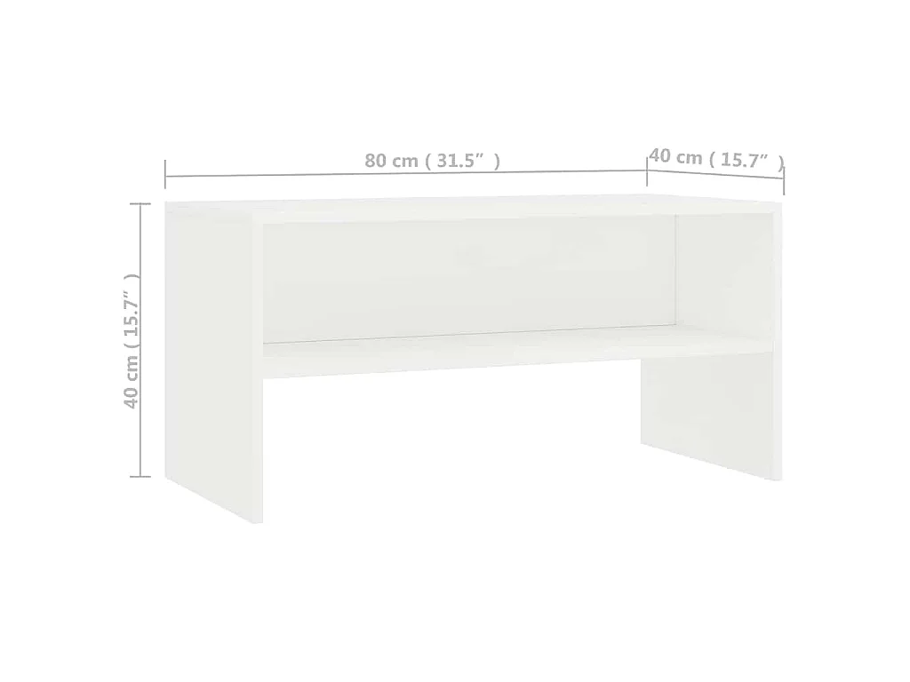 Meuble TV Blanc 80x40x40 cm Bois d’ingénierie