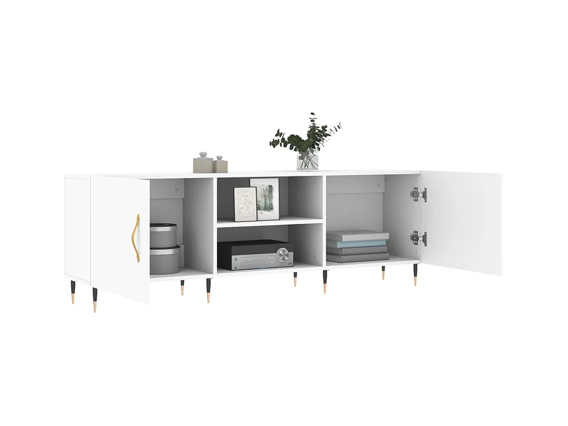 Meuble TV blanc 150x30x50 cm bois d'ingénierie