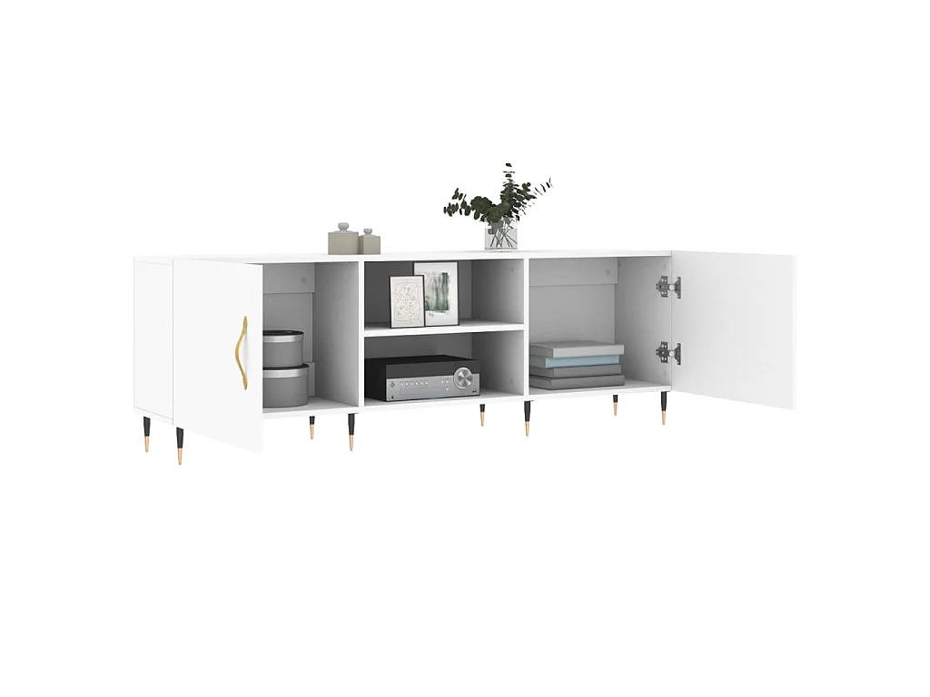 Mobile Porta TV Bianco 150x30x50 cm in Legno Multistrato