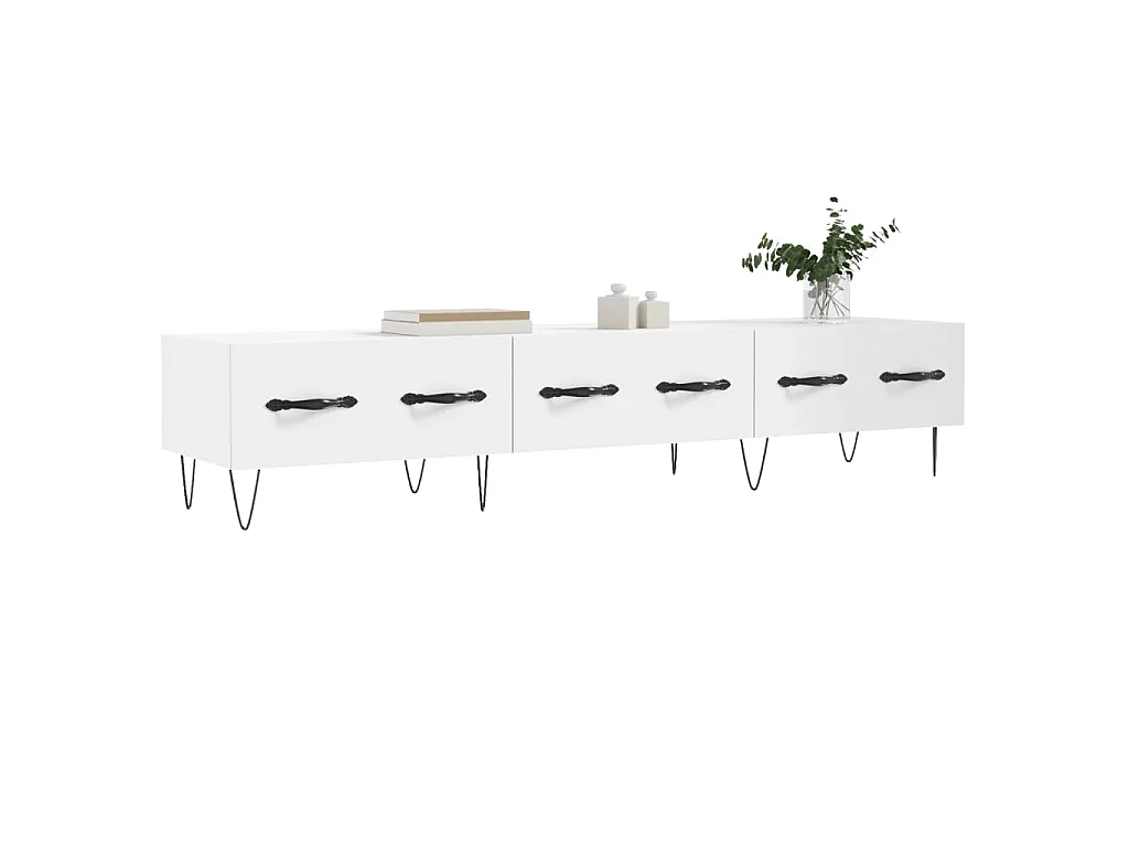 Meuble TV blanc 150x36x30 cm bois d'ingénierie