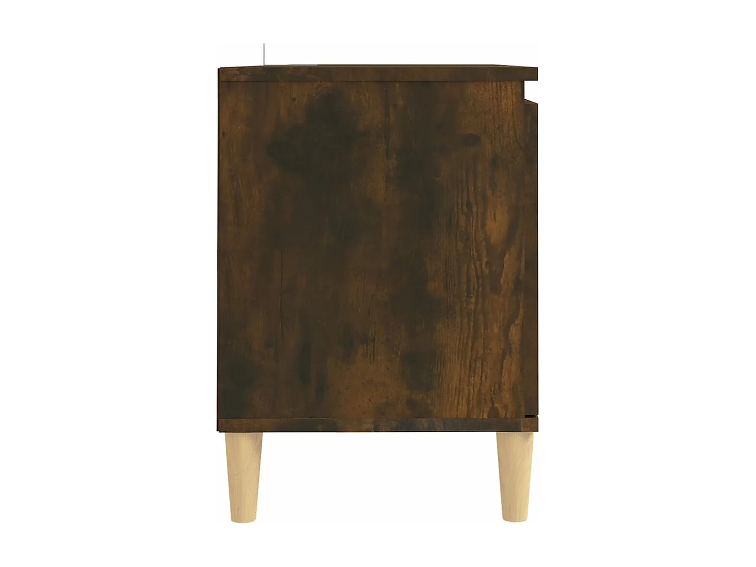 Meuble TV avec pieds en bois solide Chêne fumé 103,5x35x50 cm