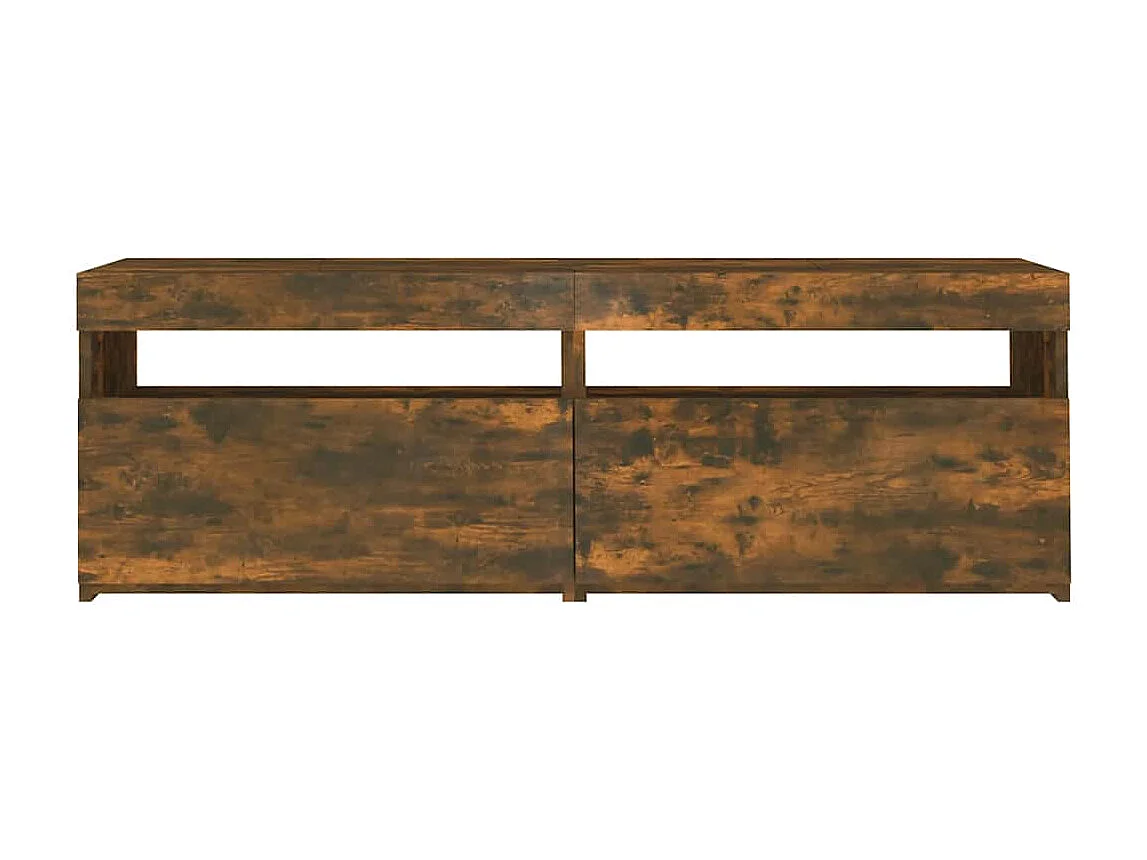 Mobile Porta TV con Luci LED Rovere Fumo 120x35x40 cm