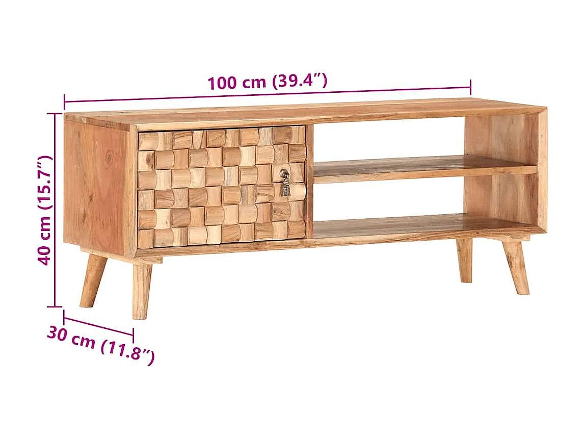 Meuble TV 100x30x40 cm Bois d'acacia massif