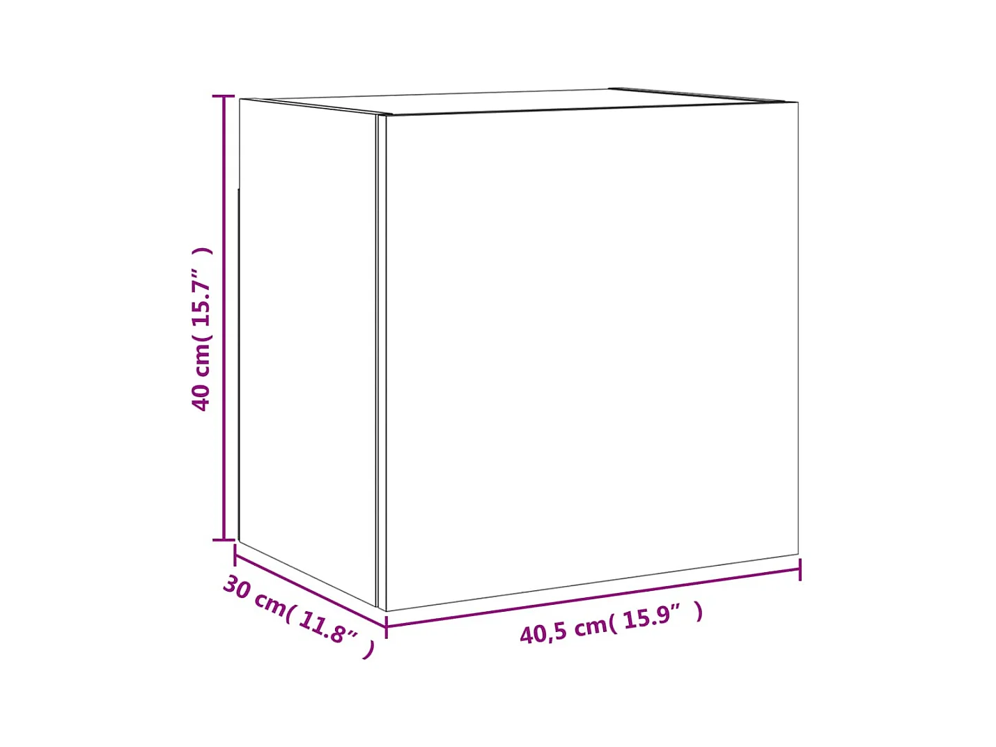 Meuble TV mural blanc 40,5x30x40 cm bois d'ingénierie