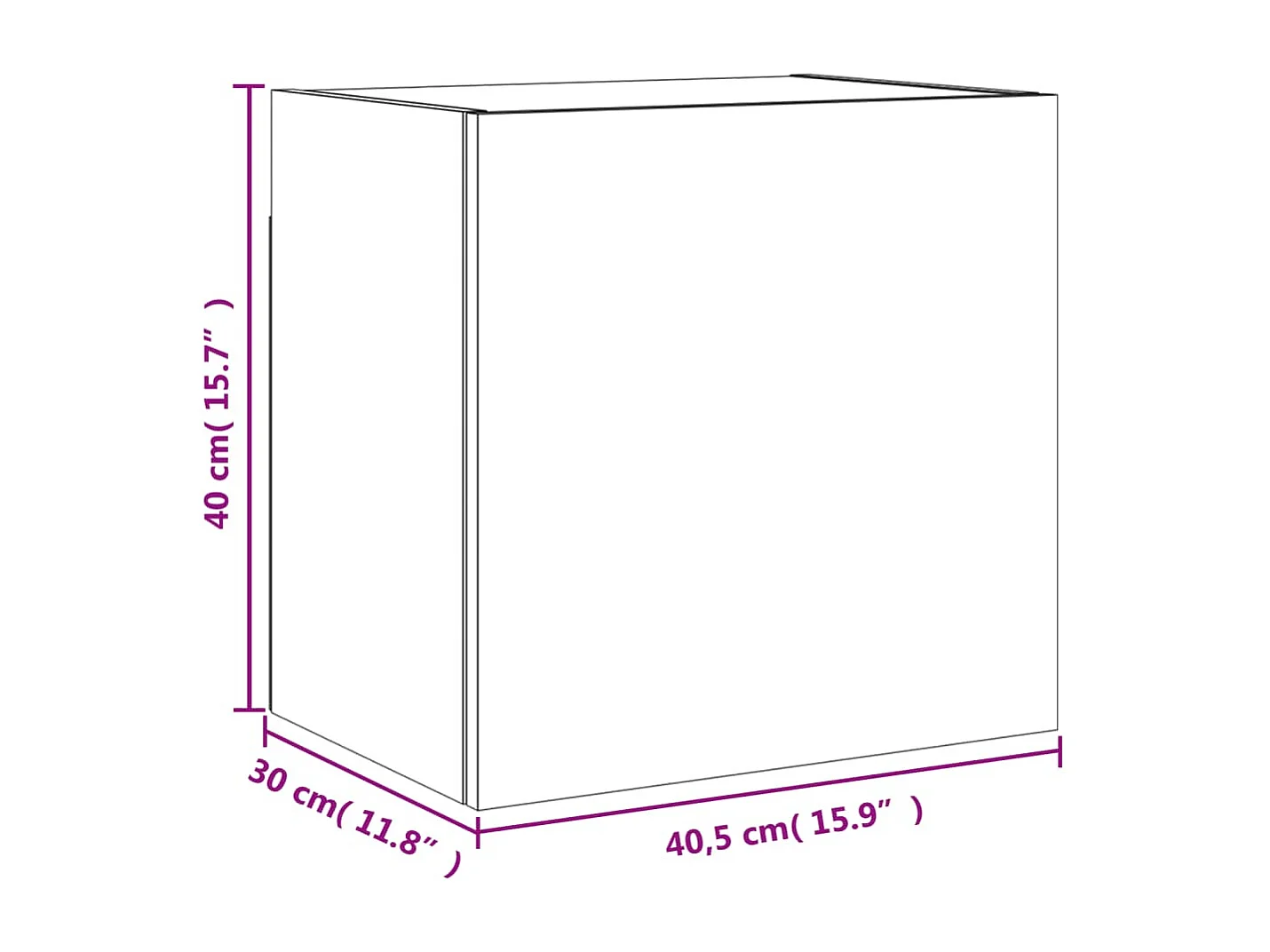 Meuble TV mural blanc 40,5x30x40 cm bois d'ingénierie