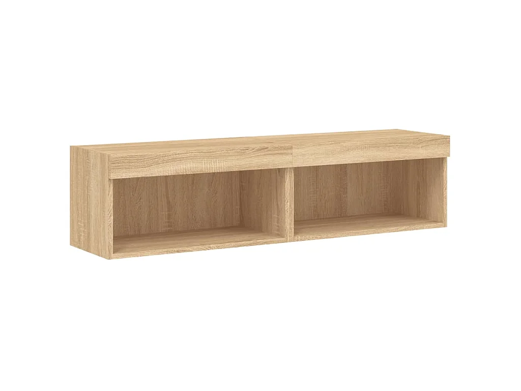 TV-Schränke mit LED-Leuchten 2 Stk. Sonoma-Eiche 60x30x30 cm