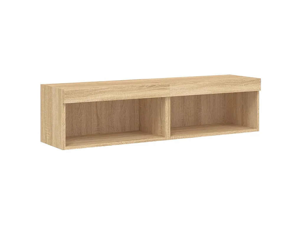 TV-Schränke mit LED-Leuchten 2 Stk. Sonoma-Eiche 60x30x30 cm