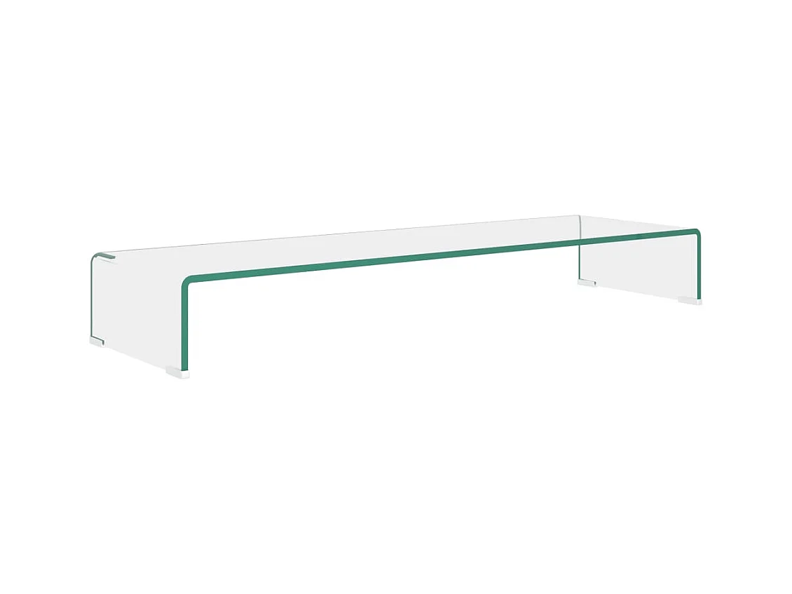 Meuble TV/pour moniteur 100x30x13 cm verre transparent