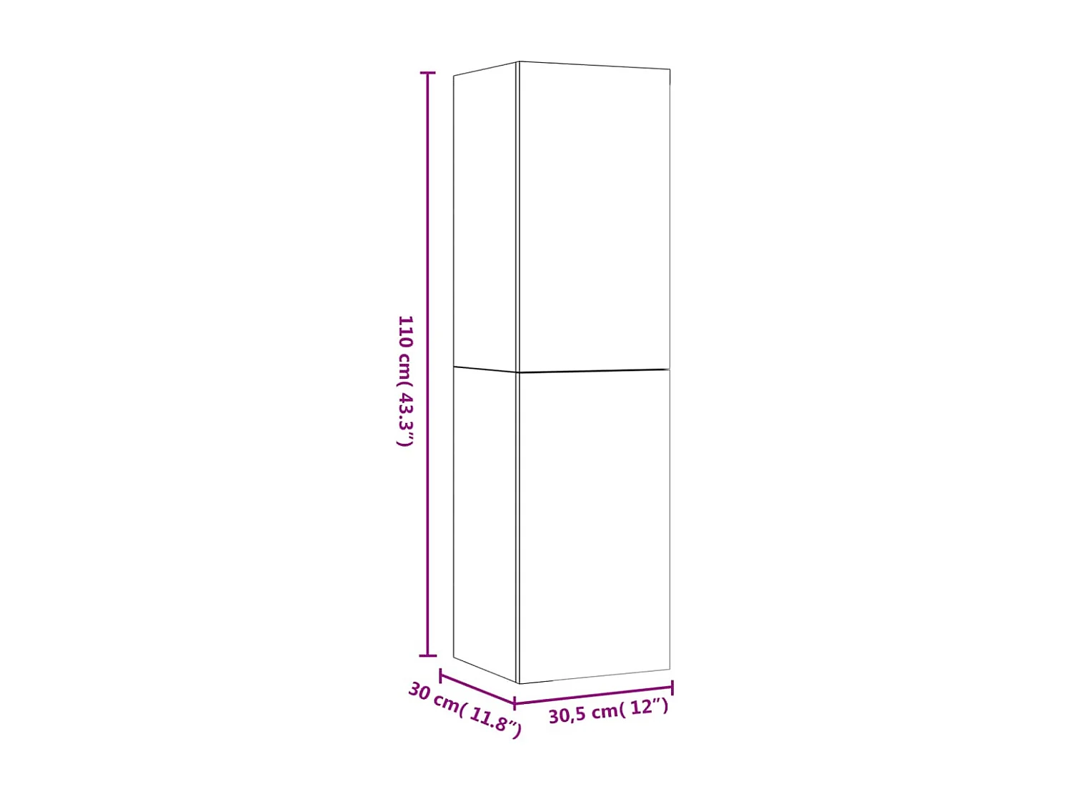 TV-Schrank Sonoma-Eiche 30,5x30x110 cm Holzwerkstoff