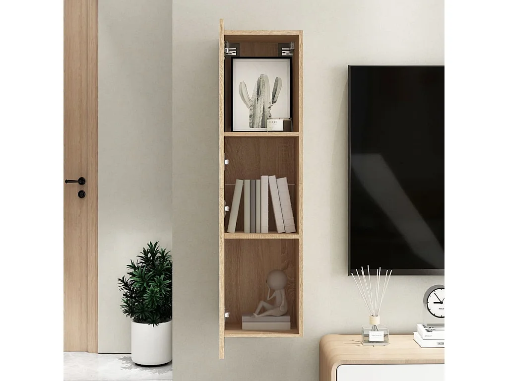 Meuble TV Chêne sonoma 30,5x30x110 cm Bois d’ingénierie