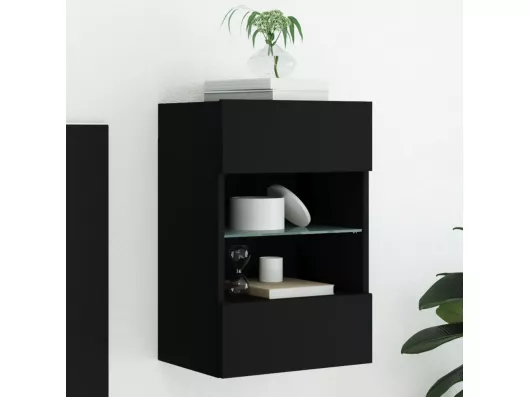 Kauf Unique TV-Wandschrank mit LED-Leuchten Schwarz 40x30x60,5 cm