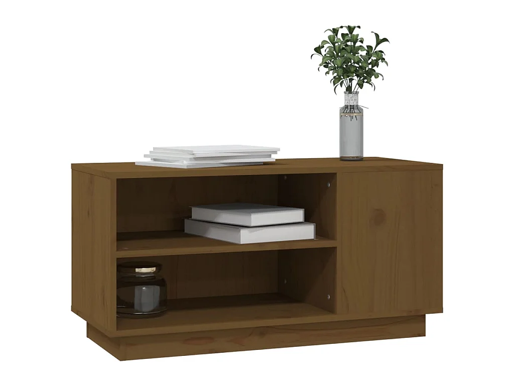 Meuble TV Marron miel 80x35x40,5 cm Bois de pin massif