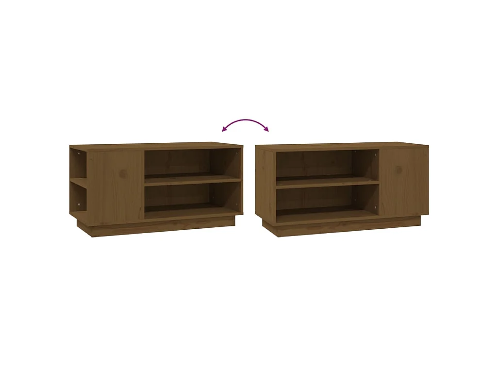Meuble TV Marron miel 80x35x40,5 cm Bois de pin massif