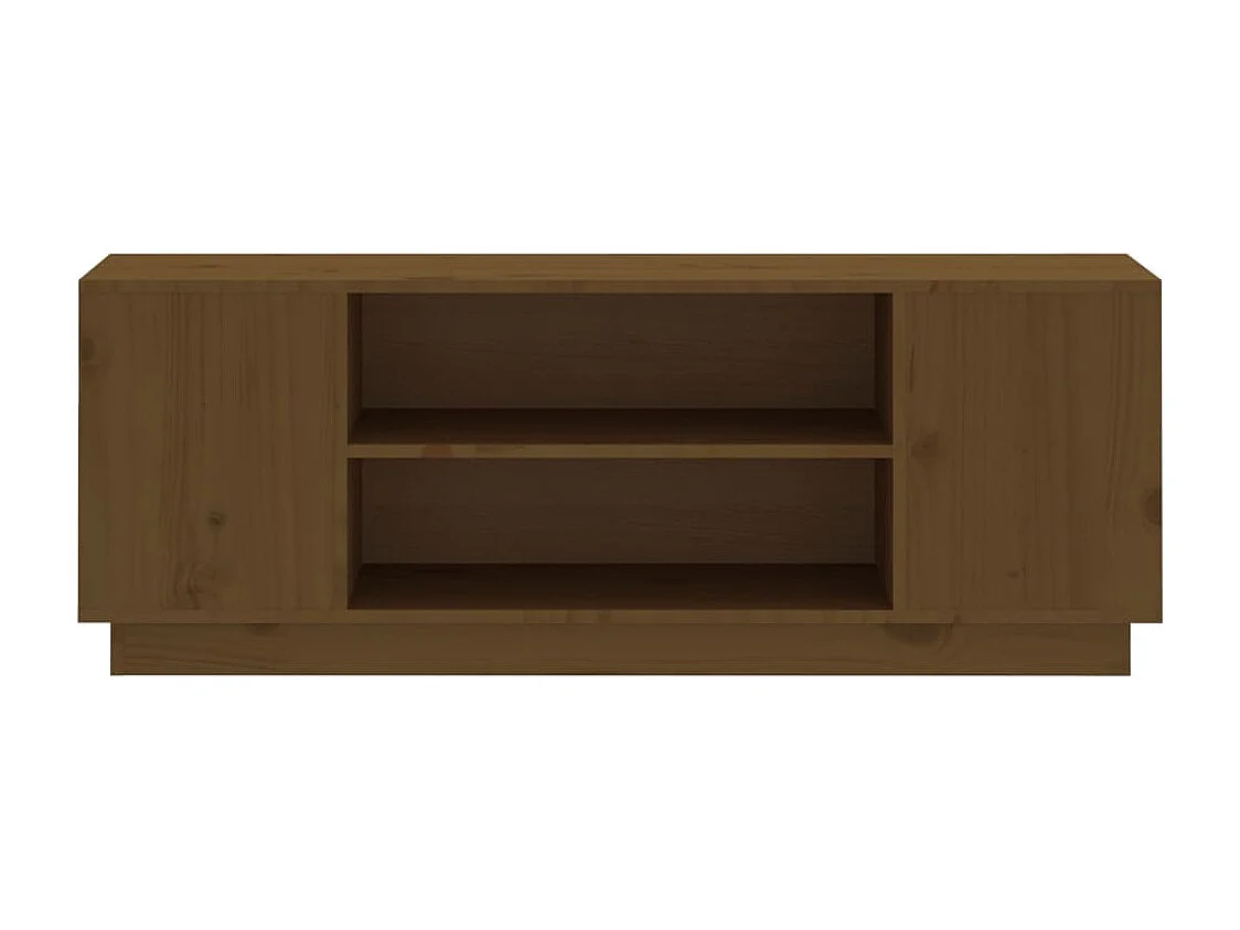 Meuble TV Marron miel 110x35x40,5 cm Bois de pin massif