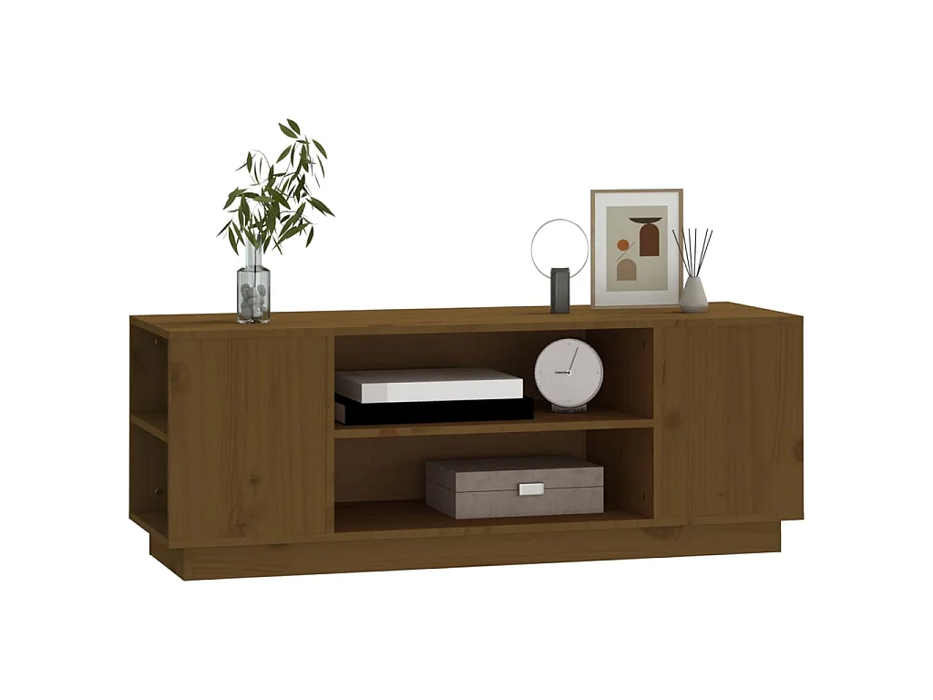 TV-Schrank Honigbraun 110x35x40,5 cm Massivholz Kiefer