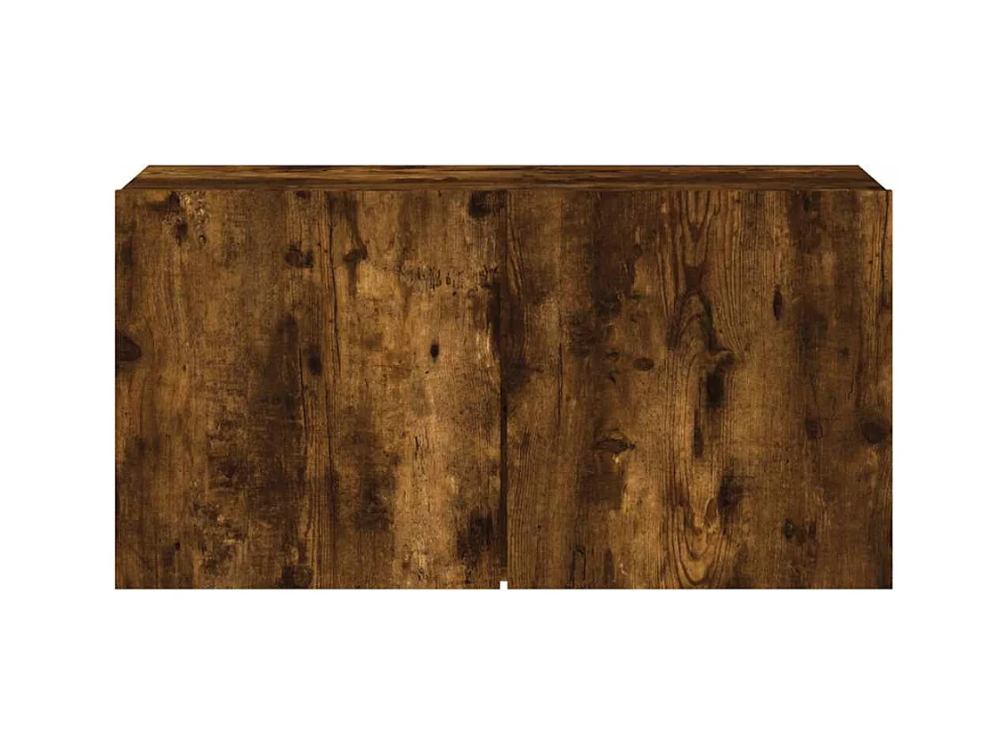 Meuble TV mural chêne fumé 80x30x41 cm