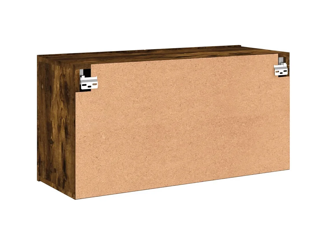 Meuble TV mural chêne fumé 80x30x41 cm