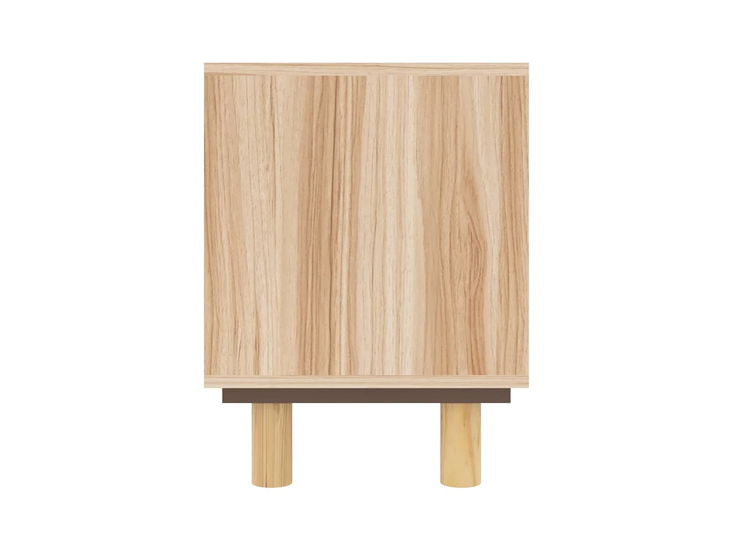 Mueble para TV madera maciza pino y ratán natural 80x30x40 cm