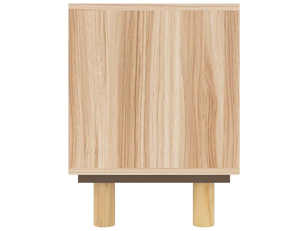 Tv-meubel 80x30x40 cm massief grenenhout en rattan bruin