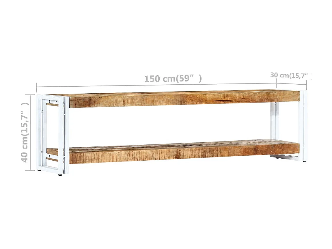 Mobile Porta TV 150x30x40 cm in Legno Massello di Mango