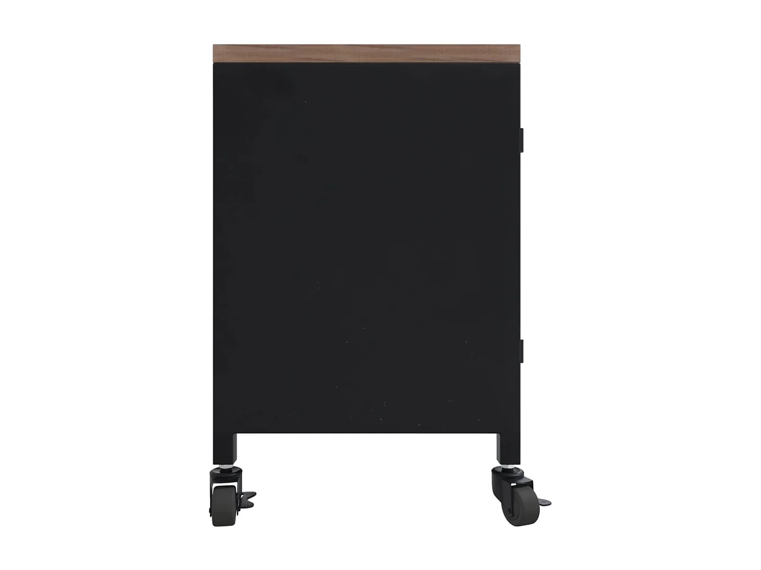Meuble TV Noir 110x30x43 cm Fer et bois de pin massif