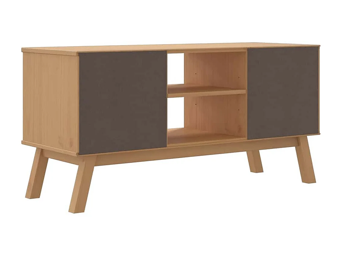 TV-Schrank OLDEN Braun 114x43x57 cm Massivholz Kiefer