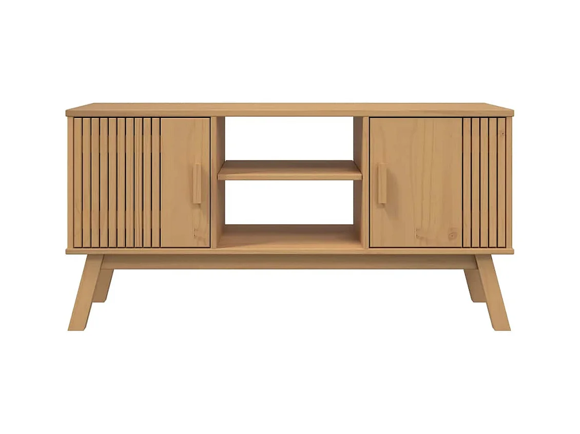 TV-Schrank OLDEN Braun 114x43x57 cm Massivholz Kiefer