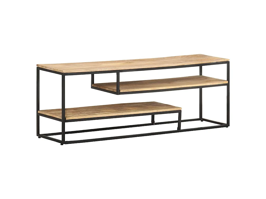 Mobile Porta TV 130x30x45 cm in Legno Massello di Mango Grezzo