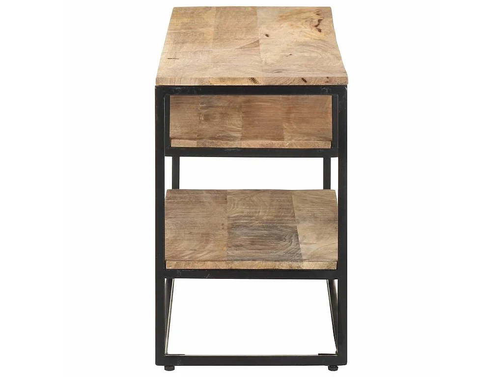 Mobile Porta TV 130x30x45 cm in Legno Massello di Mango Grezzo