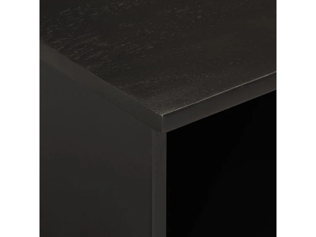 Mobile Porta TV Nero 100x33x46 cm in Legno Massello di Mango