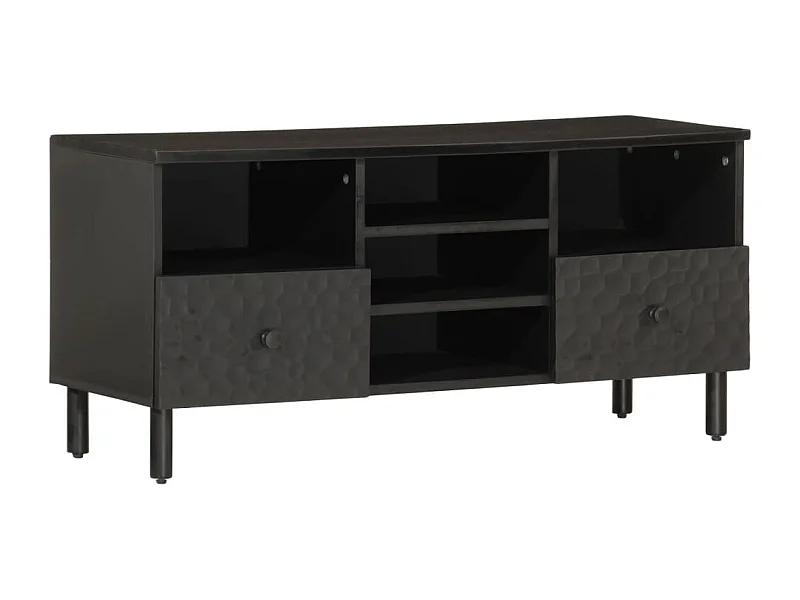 Móvel de TV 100x33x46 cm madeira de mangueira maciça preto
