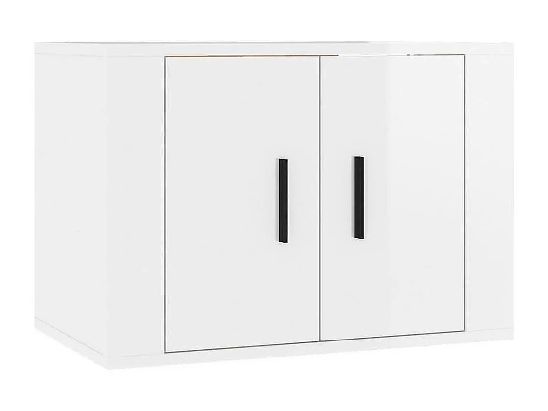 2 pcs conjunto móveis de TV derivados madeira branco brilhante