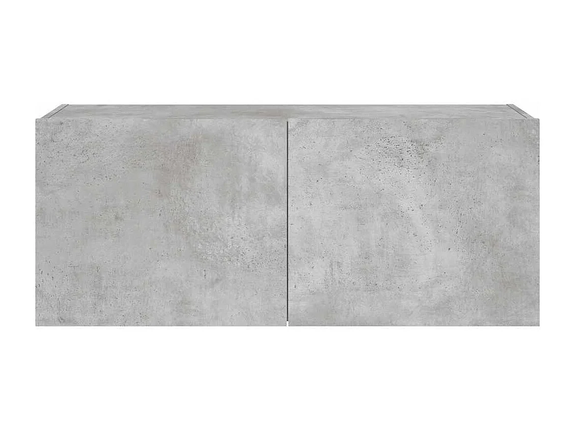Meuble TV mural avec lumières LED gris béton 100x35x41 cm