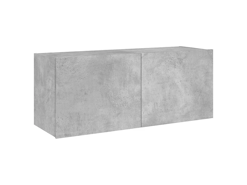 Tv-wandmeubel met LED-verlichting 100x35x41 cm betongrijs